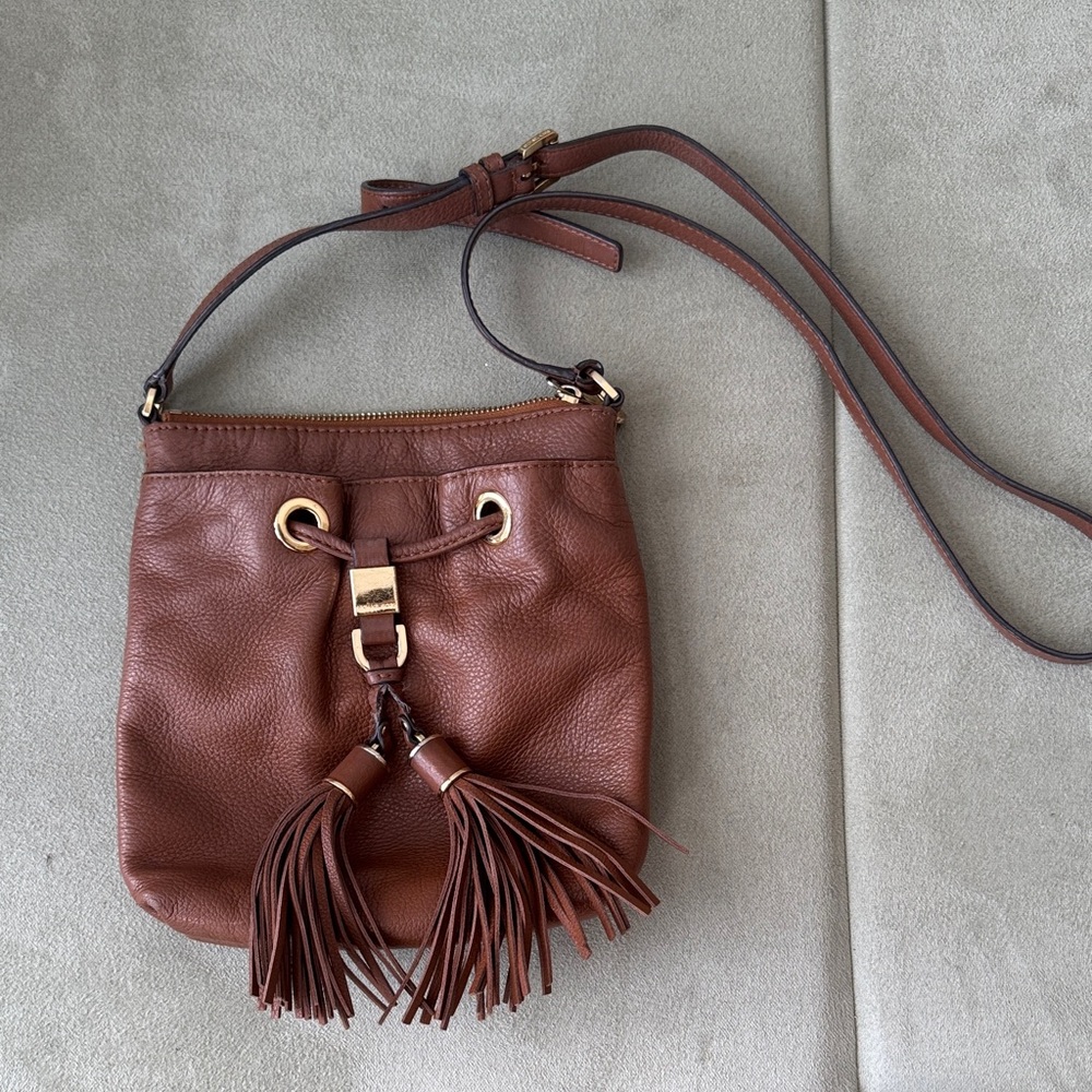SOLD Michael Kors Camden Tassel Acorn Pebbled Leather Crossbody